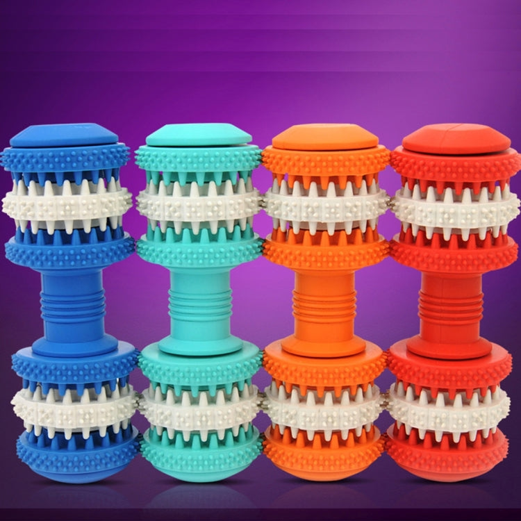 Dog Toy for Pets Tooth Cleaning Chewing Dumbbells Shape Toys of Non-Toxic Soft Rubber , Large Size,Length:15cm