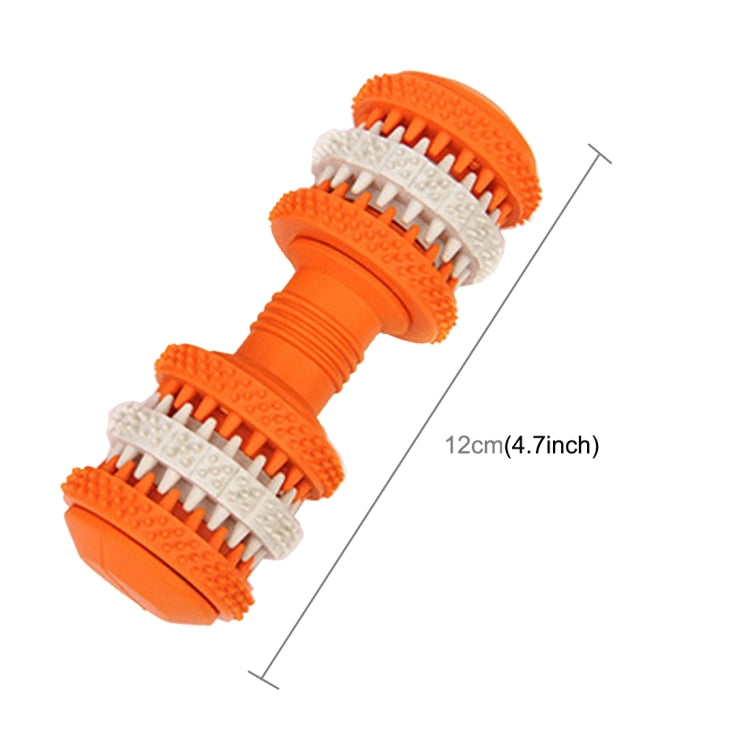 Dog Toy for Pets Tooth Cleaning Chewing Dumbbells Shape Toys of Non-Toxic Soft Rubber , Small Size,Length:12cm