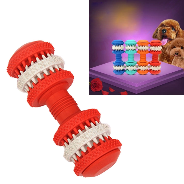 Dog Toy for Pets Tooth Cleaning Chewing Dumbbells Shape Toys of Non-Toxic Soft Rubber , Small Size,Length:12cm