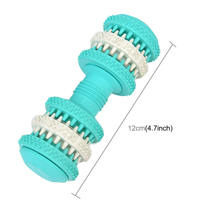 Dog Toy for Pets Tooth Cleaning Chewing Dumbbells Shape Toys of Non-Toxic Soft Rubber , Small Size,Length:12cm