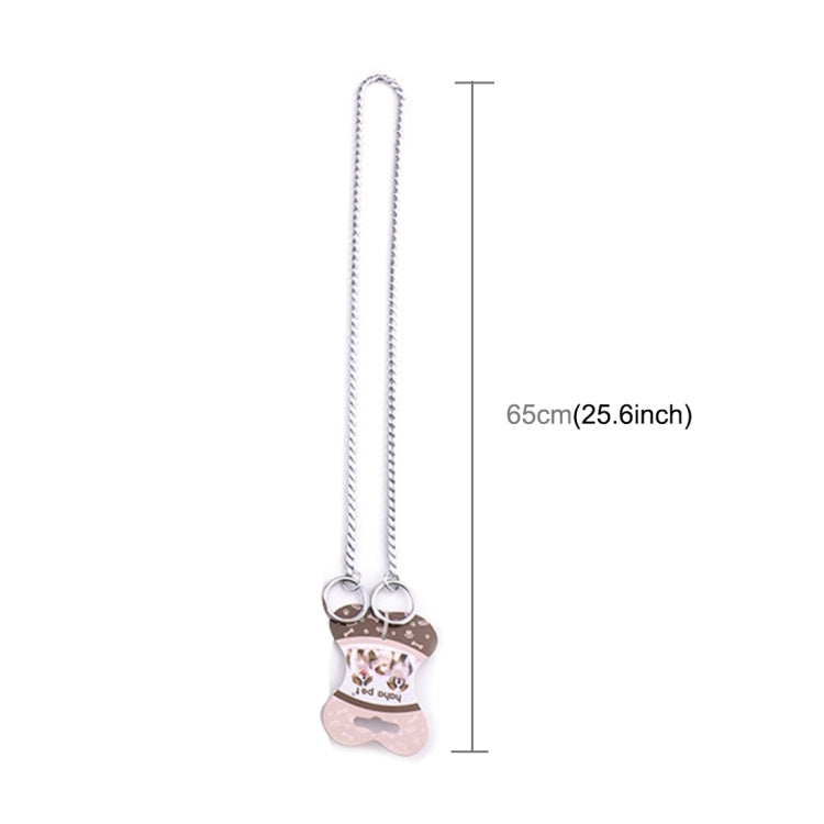 Pet Collars Pet Neck Strap Dog Neckband Snake Chain Dog Chain Solid Metal Chain Dog Collar,Length:65cm