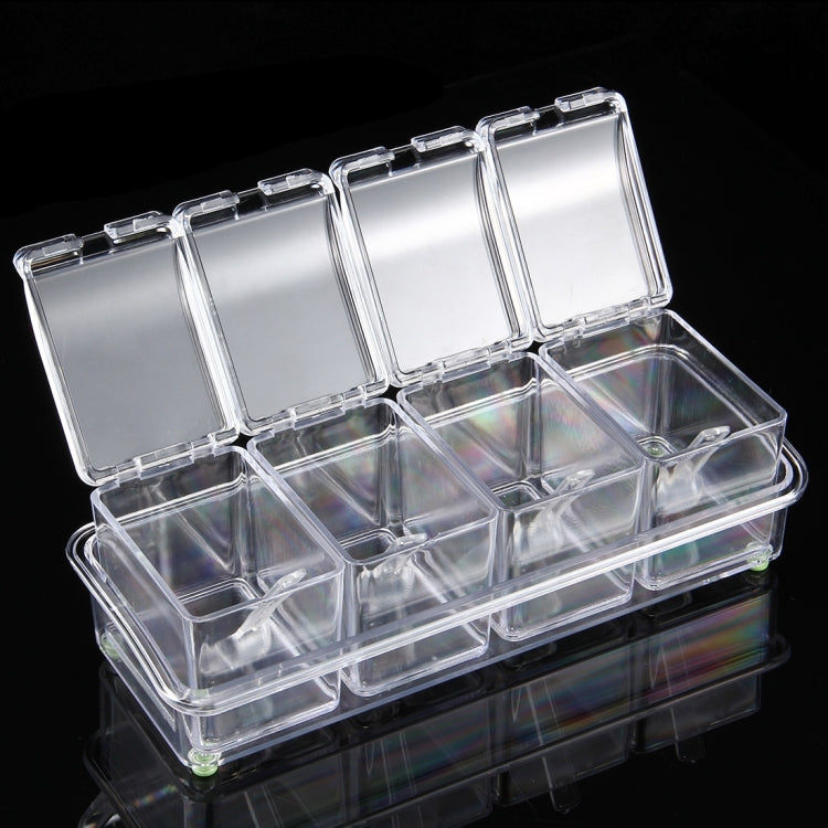 2 PCS Kitchen Multipurpose Po Four Cylinder Crystal Seasoning Box Random Color Delivery
