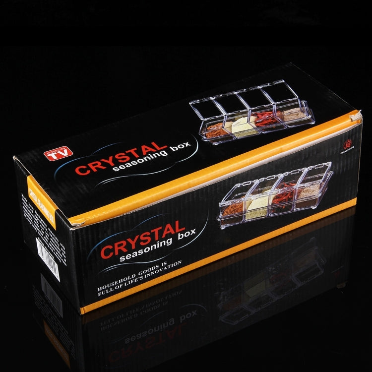 2 PCS Kitchen Multipurpose Po Four Cylinder Crystal Seasoning Box Random Color Delivery