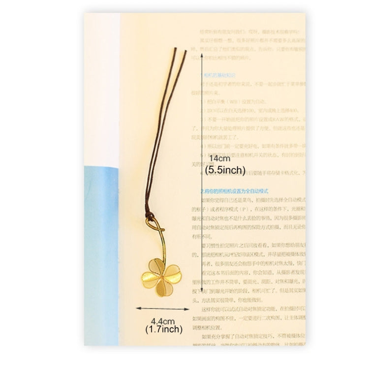 4 PCS Office Supplies Stationery Cute Gold Metal Bookmark Plants Paper Clip for Book, Random Style Delivery