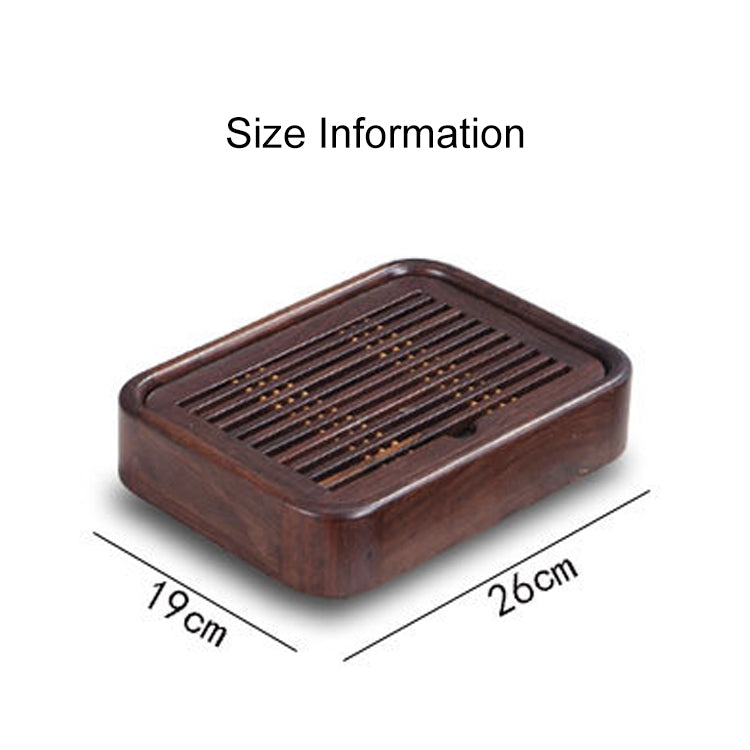 Household Ebony Water Storage Tea Tray Kung Fu Teaware, Size: 26 x 19 x 5cm