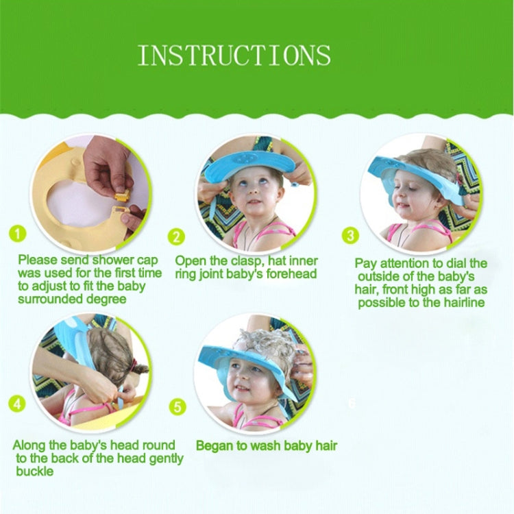 Hippo Shaped Adjustable Baby Children Silicone Shower Caps, Random Color Delivery