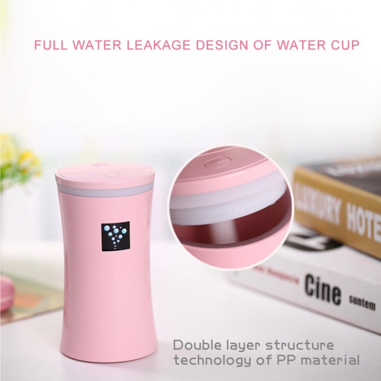 Small-OS 2W Slim Waist Humidifier Moisture Meter Moisturizing Instrument with LED Night Light, Water Tank Capacity: 230ml(White)