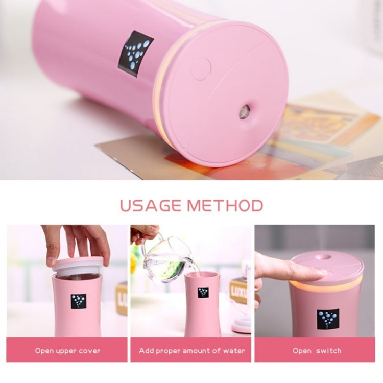 Small-OS 2W Slim Waist Humidifier Moisture Meter Moisturizing Instrument with LED Night Light, Water Tank Capacity: 230ml(White)