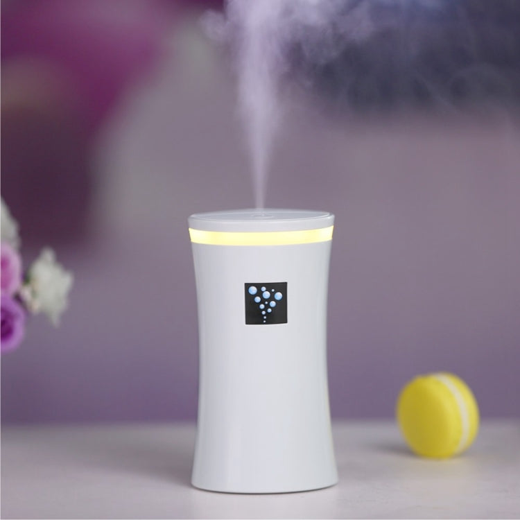 Small-OS 2W Slim Waist Humidifier Moisture Meter Moisturizing Instrument with LED Night Light, Water Tank Capacity: 230ml(White)