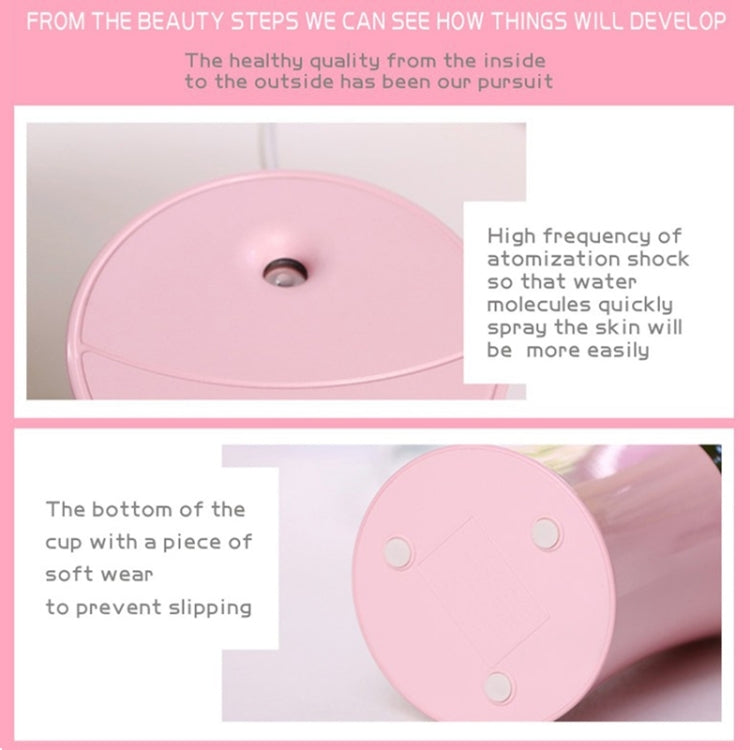 Small-OS 2W Slim Waist Humidifier Moisture Meter Moisturizing Instrument with LED Night Light, Water Tank Capacity: 230ml(White)