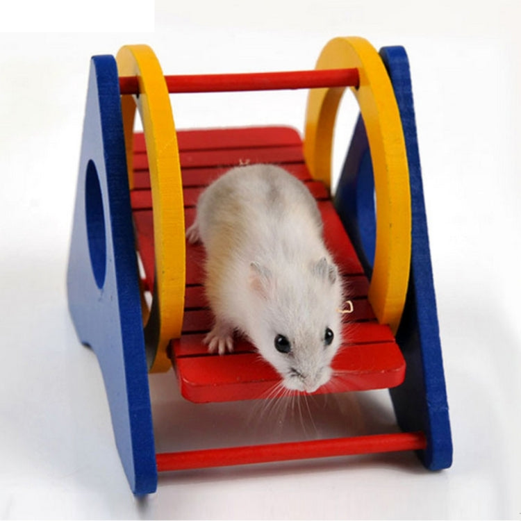 Wooden Hamster Toys Rainbow Swing, Random Color Delivery, Size: 13*9*10cm