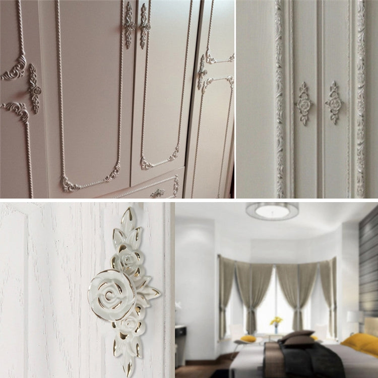 5 PCS 6603 Small Ivory White Drawer Cabinet Door Rose Shape Handle