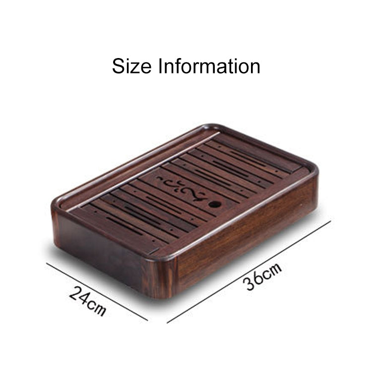 Household Ebony Water Storage Tea Tray Kung Fu Teaware, Size: 36 x 24 x 6cm