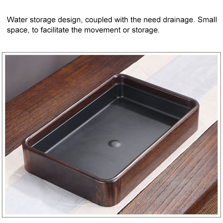 Household Ebony Water Storage Tea Tray Kung Fu Teaware, Size: 36 x 24 x 6cm