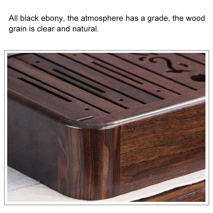 Household Ebony Water Storage Tea Tray Kung Fu Teaware, Size: 36 x 24 x 6cm