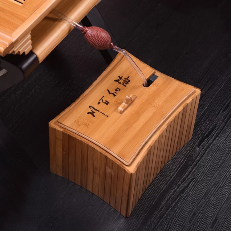 Bamboo Drainage Tea Slag Bucket Kung Fu Teaware Accessories with lid, Size: 29.9x21.5cm