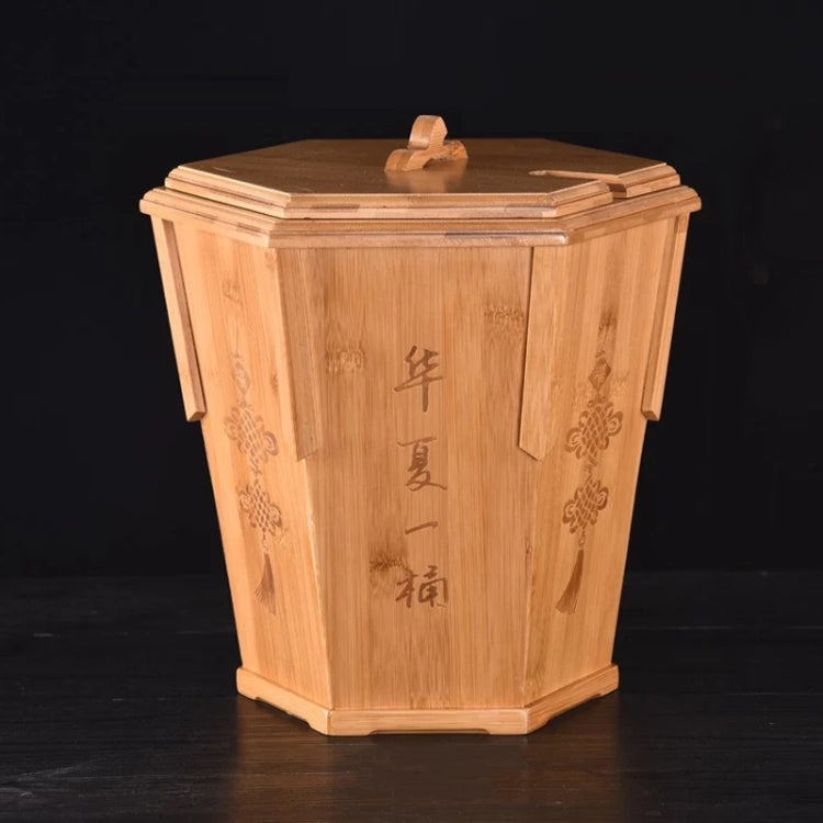 Bamboo Drainage Tea Slag Bucket Kung Fu Teaware Accessories with lid, Size: 31x31cm
