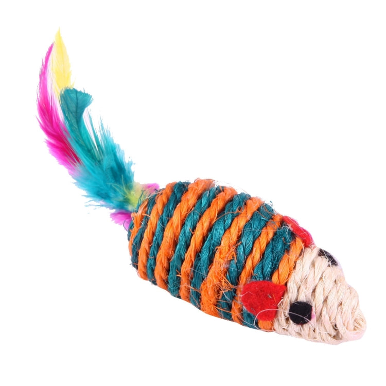 Mouse Shape Sisal Hemp Pet Cat Toy, Random Color Delivery