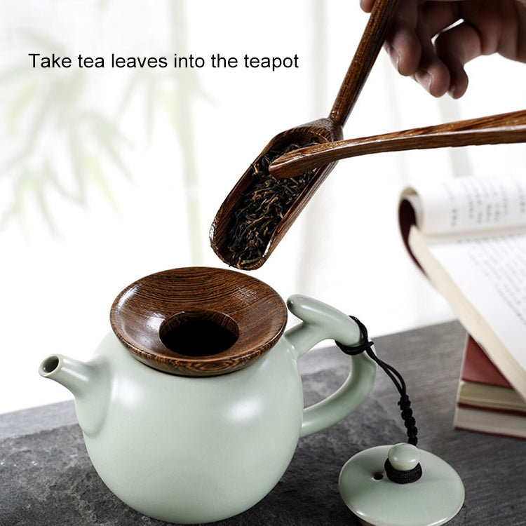 5 in 1 Tea Needle + Tea Clamp + Teaspoon + Tea Steak + Tea Barrel Kungfu Teaism Tea Set Teaware Accessories, Wenge Semi-circle