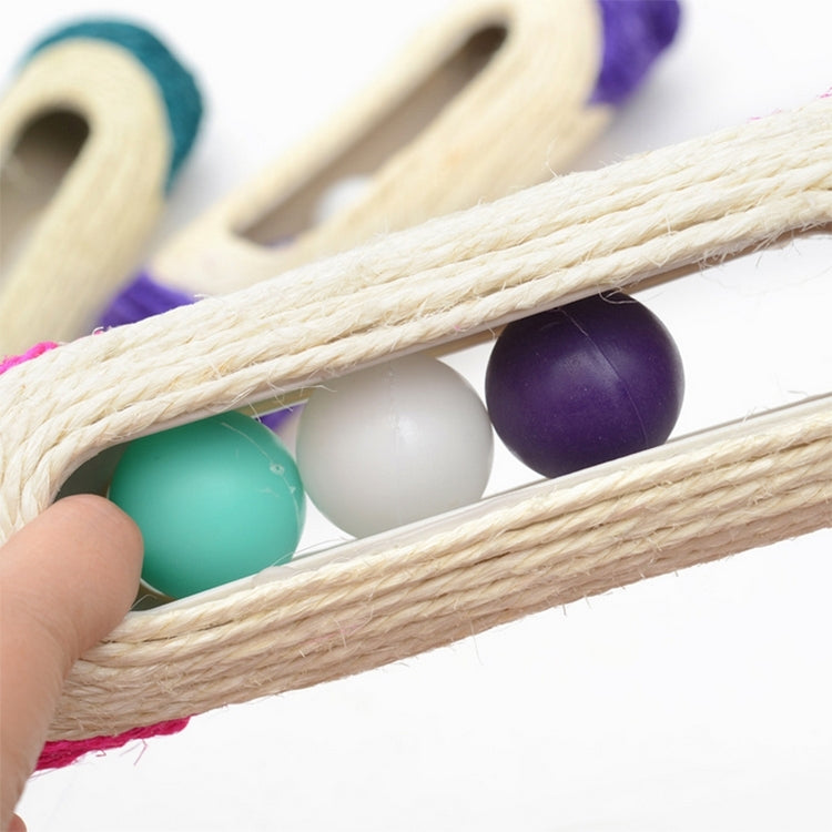 Cat Scratch Board Training Toy Pet Supplies Cat Rack Rolling Sisal Scratching Trapped Ball with Three Balls, Random Color Delivery