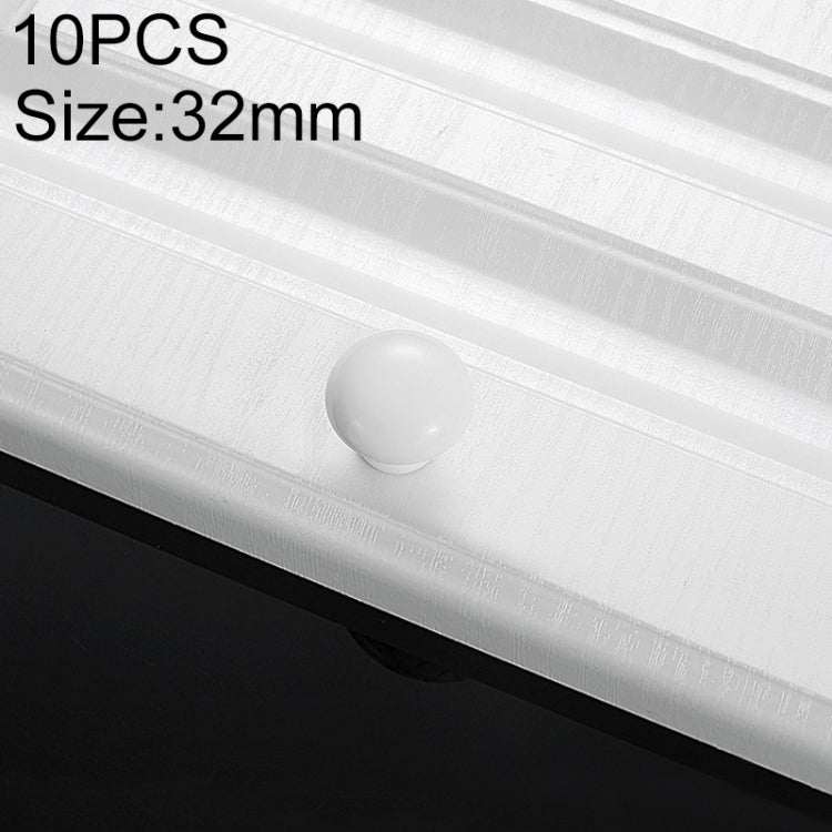 10 PCS 5077 Small Single Hole Ceramic Cabinet Handle (White)