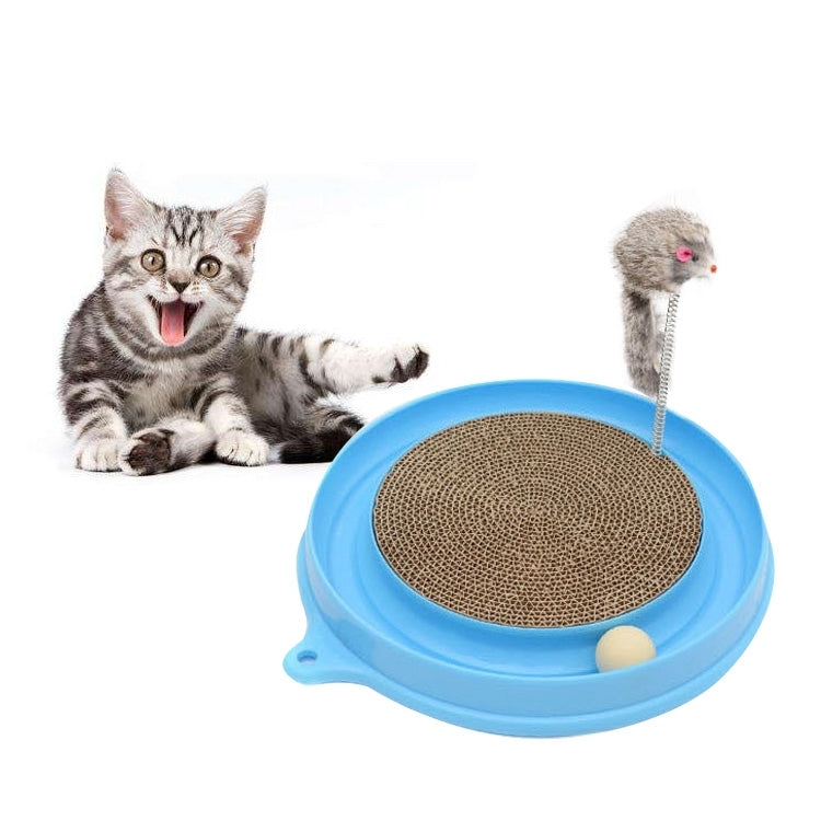 Cat Favorite Amusement Plate Funny Ball Cute Mouse Toys Cat Spring Corrugated Paper Scratching Posts Pet Toy, Random Color Delivery, Diameter: 40cm
