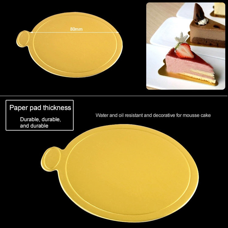 1000 PCS Small Round Cake Cardboard Pad Thick Rigid Golden Cake Mousse Cake Mat