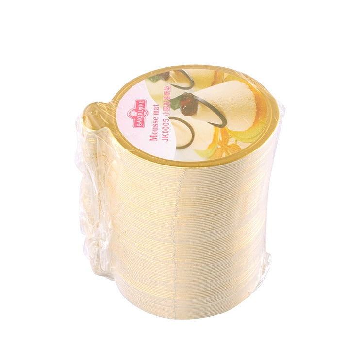 1000 PCS Small Round Cake Cardboard Pad Thick Rigid Golden Cake Mousse Cake Mat