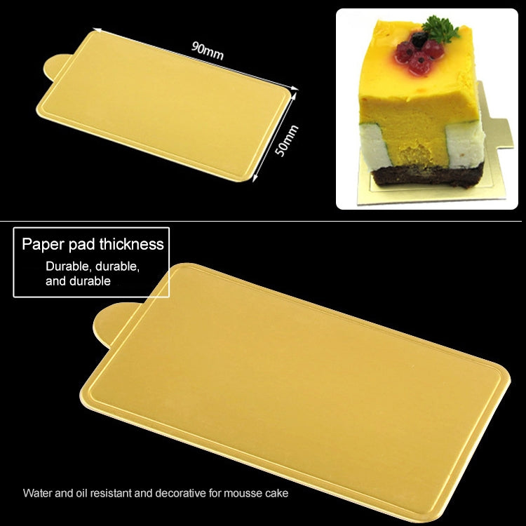 1000 PCS Small Rectangle Cake Cardboard Pad Thick Rigid Golden Cake Mousse Cake Mat