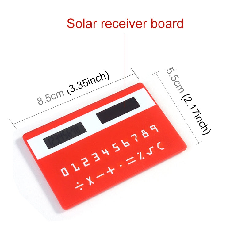 10 PCS 8 Digits LCD Screen Portable Ultra-thin Solar Calculator, Random Color Delivery