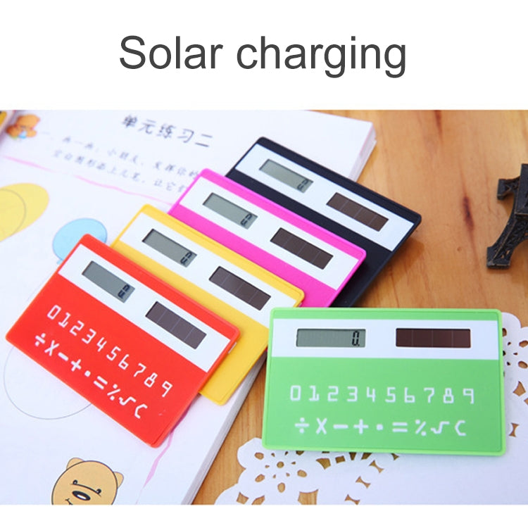 10 PCS 8 Digits LCD Screen Portable Ultra-thin Solar Calculator, Random Color Delivery