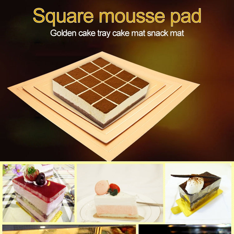 100 PCS Square Cake Cardboard Pad Golden Cake Mousse Cake Mat, Size: 21 x 21cm