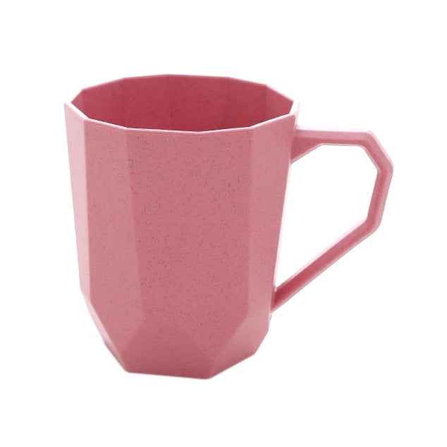 Creative Wheat Straw Fiber Diamond Shaped Washing Gargle Mug Water Mug with Handgrip Eco-friendly Tea Cup Milk Mugs