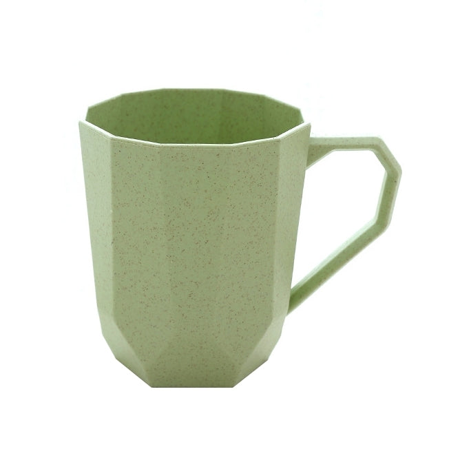 Creative Wheat Straw Fiber Diamond Shaped Washing Gargle Mug Water Mug with Handgrip Eco-friendly Tea Cup Milk Mugs