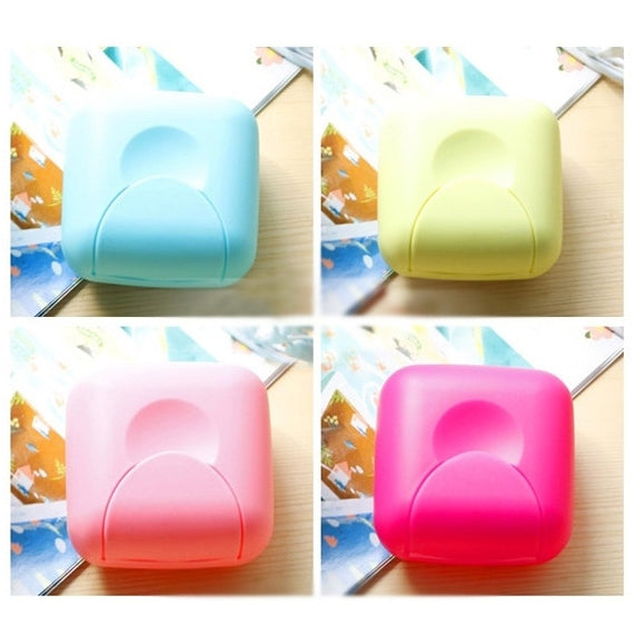 10 PCS Home Travel Soap Box Lock Sealed Waterproof Leakproof Soap Holder Case with Cover Soap Dishes Container,Random Color Delivery,Small,Size:7*7*4cm