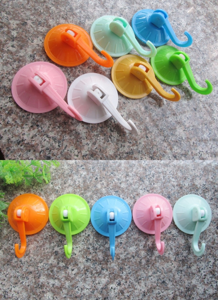 10 PCS Non-trace Sticking Hook Bathroom Kitchen Wall Strong Suction Cup Hook Hanger Vacuum Sucker,Random Color Delivery