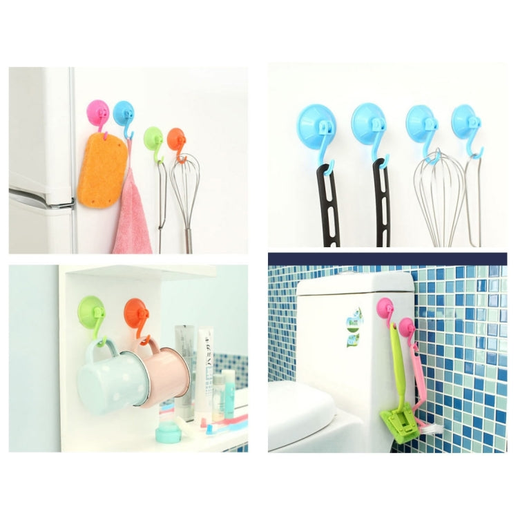 10 PCS Non-trace Sticking Hook Bathroom Kitchen Wall Strong Suction Cup Hook Hanger Vacuum Sucker,Random Color Delivery