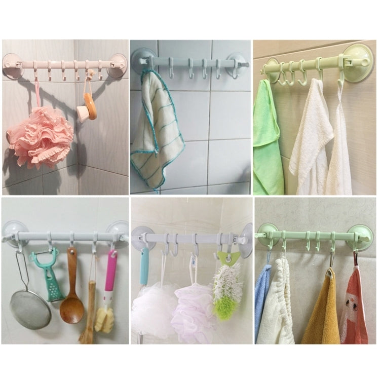 10 PCS Non-trace Sticking Hook Bathroom Kitchen Home Simple Strong Double Sucker Six Hook Organizer Hanging Storage Hook,Random Color Delivery