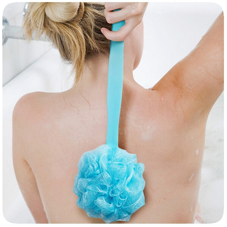 Long Handle Hanging Type Flower Bath Ball Bath Tubs Cool Ball Body Cleaning Mesh Shower Bath Brush,Random Color Delivery