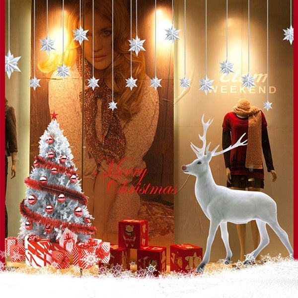 Christmas Snowman Snowflake Elk Stores Showcase Glass Removable Stickers Festival Wall Stickers Decoration, Size: 60 x 90 x 2cm