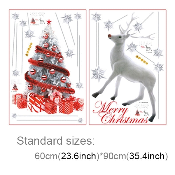 Christmas Snowman Snowflake Elk Stores Showcase Glass Removable Stickers Festival Wall Stickers Decoration, Size: 60 x 90 x 2cm