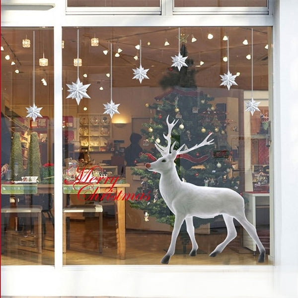Christmas Snowman Snowflake Elk Stores Showcase Glass Removable Stickers Festival Wall Stickers Decoration, Size: 60 x 90 x 2cm