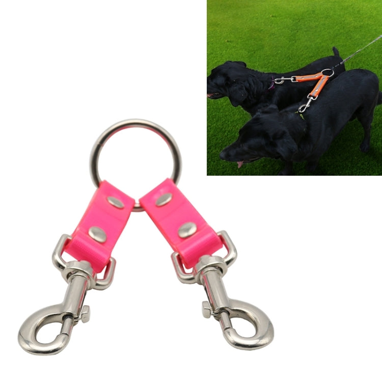 TPU Material Pet Dogs 2 in 1 Tangle-free Traction Rope Double Pet Dog Walking Leash, Length: 7.3 cm(Pink)