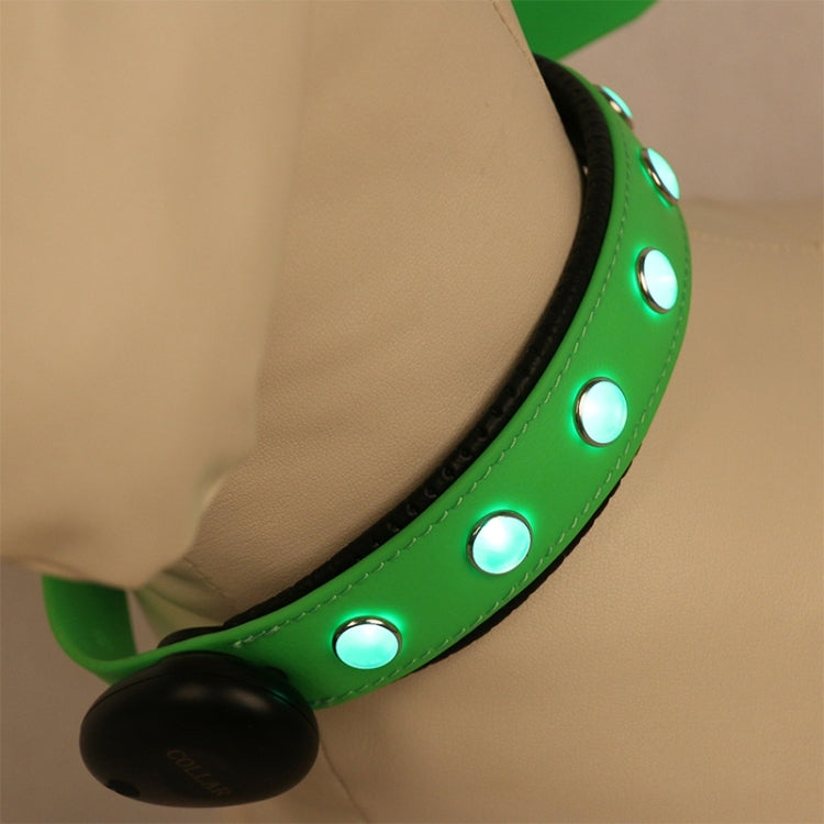 PVC Material Waterproof LED Light Adjustable Collar USB Rechargeable Pet Dogs Collar, Collar Size: 65*2.5 cm