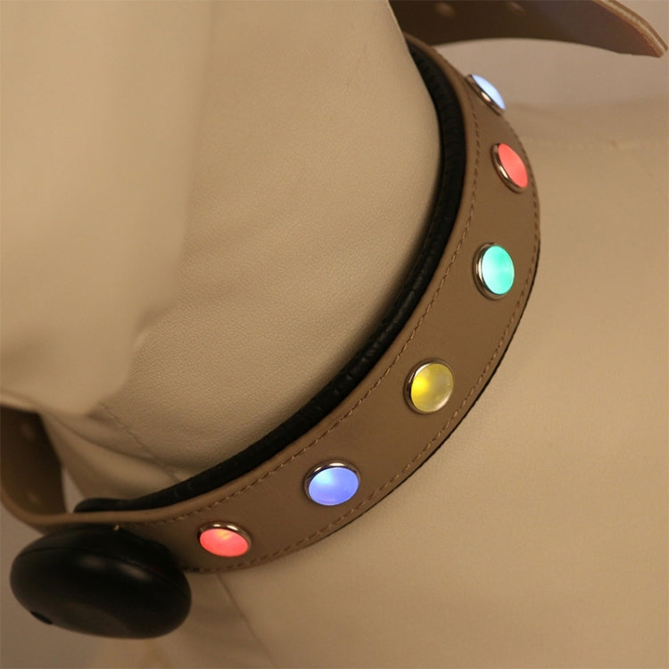 PVC Material Waterproof LED Light Adjustable Collar USB Rechargeable Pet Dogs Collar, Collar Size: 65*2.5 cm