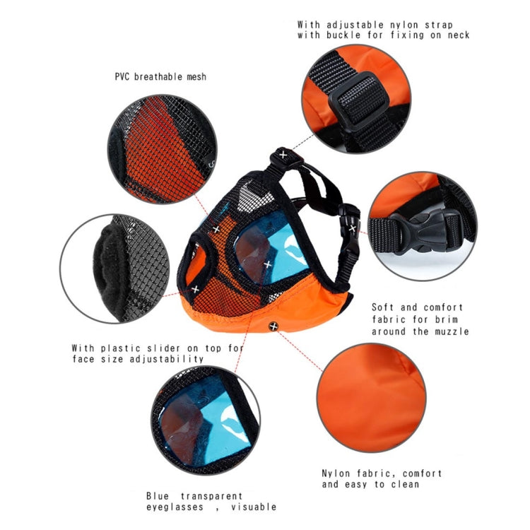 Adjustable Short Mouth Flat Nose Pet Dog Mouth Cover Muzzles Anti-biting Barking Comfortable Camouflage, S, Neck Size: 24-35cm(Orange)