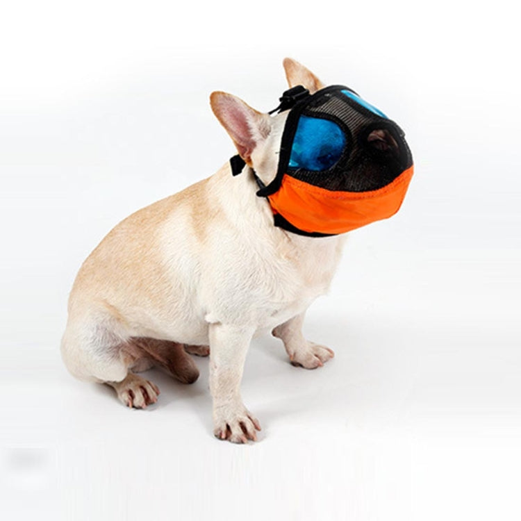 Adjustable Short Mouth Flat Nose Pet Dog Mouth Cover Muzzles Anti-biting Barking Comfortable Camouflage, S, Neck Size: 24-35cm(Orange)