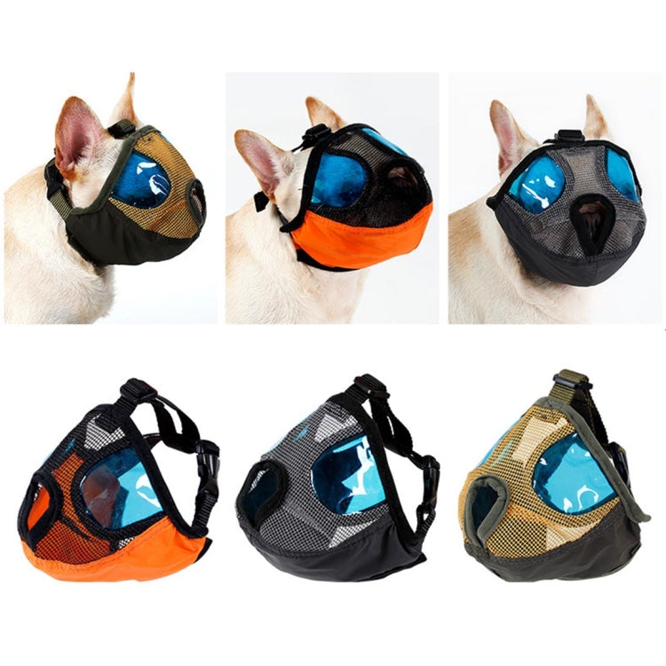 Adjustable Short Mouth Flat Nose Pet Dog Mouth Cover Muzzles Anti-biting Barking Comfortable Camouflage, S, Neck Size: 24-35cm(Orange)