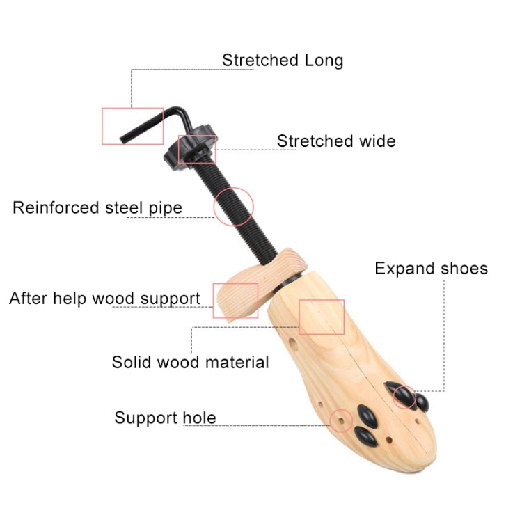 Pine Wood Unisex Fixed Fits Support Stretcher Shaper Shoes Expander , Size: L(42-46Yards)