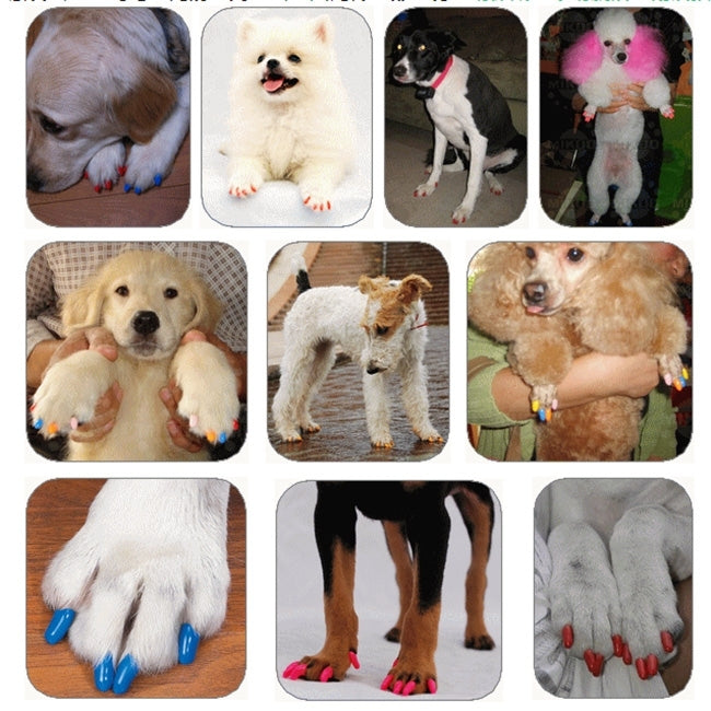 20 PCS Decorative Glitter Powder Furniture Protecting Pet Nail Covers, Size: XS (for 0.5-2.5kg Pets)(Pink)